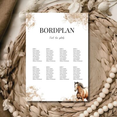 Hest | Bordplan konfirmation A3