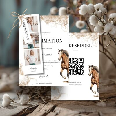 Hest | Konfirmationsinvitation delux