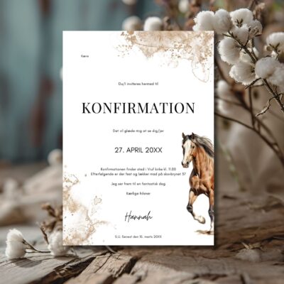 Hest | Konfirmationsinvitation