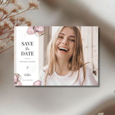 Hollie | Save the date kort konfirmation vandret