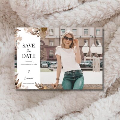 Leonora | Save the date kort konfirmation vandret