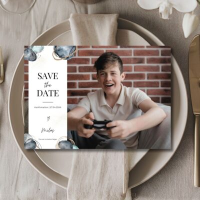 Milas | Save the date kort konfirmation vandret