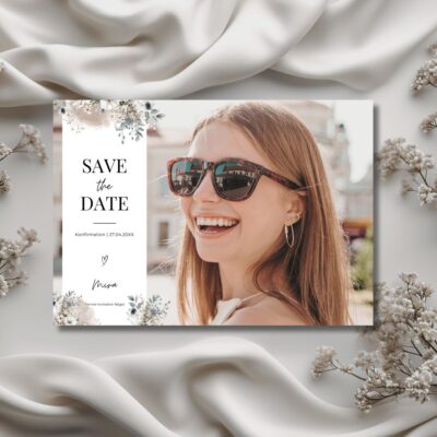 Mira | Save the date kort konfirmation vandret