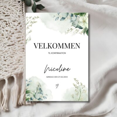 Nicoline | Velkomstskilt konfirmation