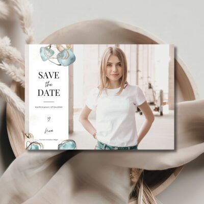 Noa | Save the date kort konfirmation vandret