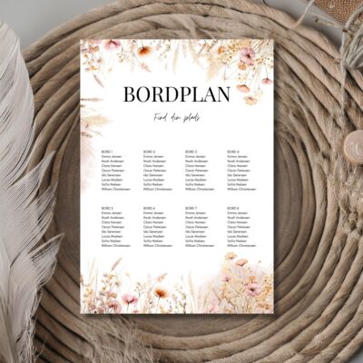 Vilde | Bordplan konfirmation A3