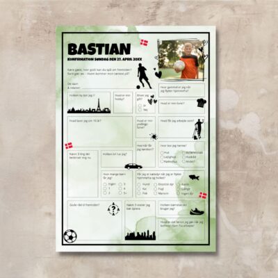 Fodbold | Fremtidsquiz til konfirmation grøn