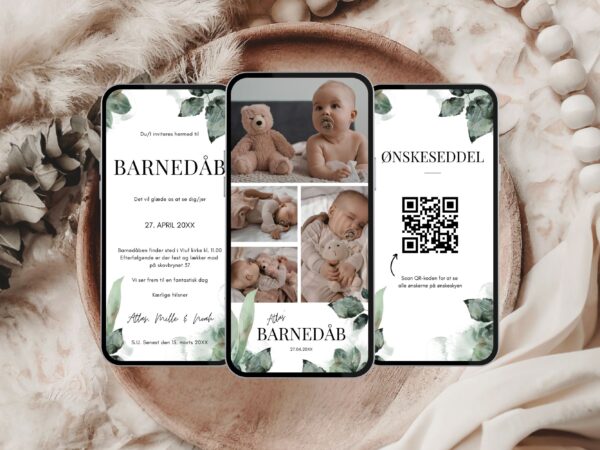 digital invitation barnedåb