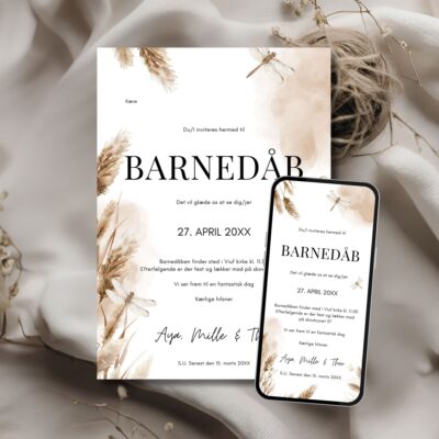 Aya | Invitation barnedåb kombi