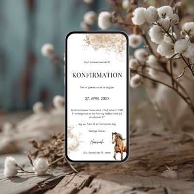 Hest | Invitation konfirmation digital