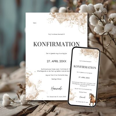 Hest | Invitation konfirmation kombi