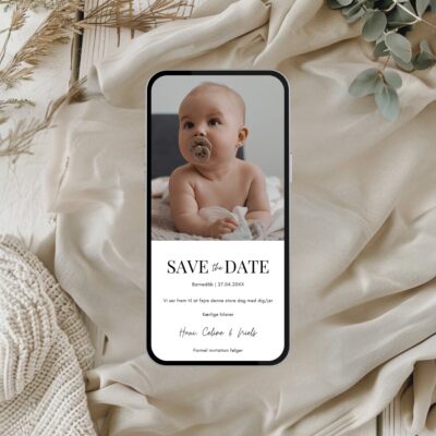 Hvid | Save the date kort digital