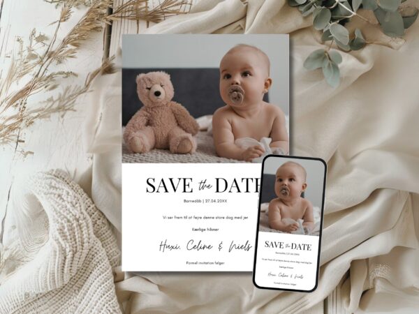 save the date barnedåb