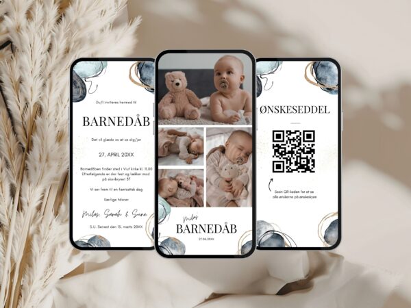 digital invitation barnedåb