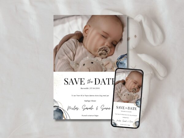 save the date barnedåb