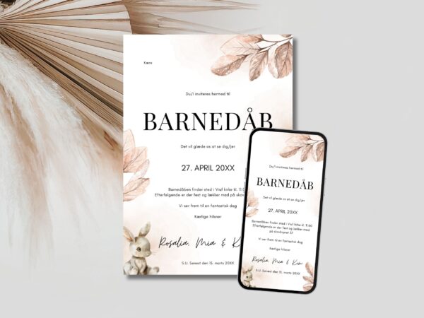 Rosalia | Invitation barnedåb kombi