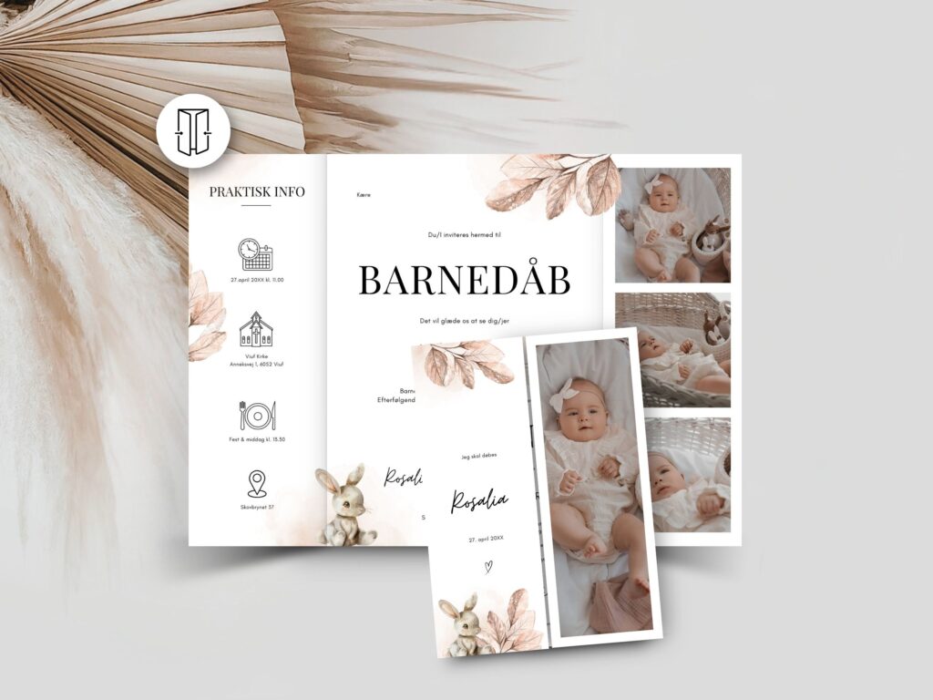 Invitation til barnedåb eller navngivning | Portfals format