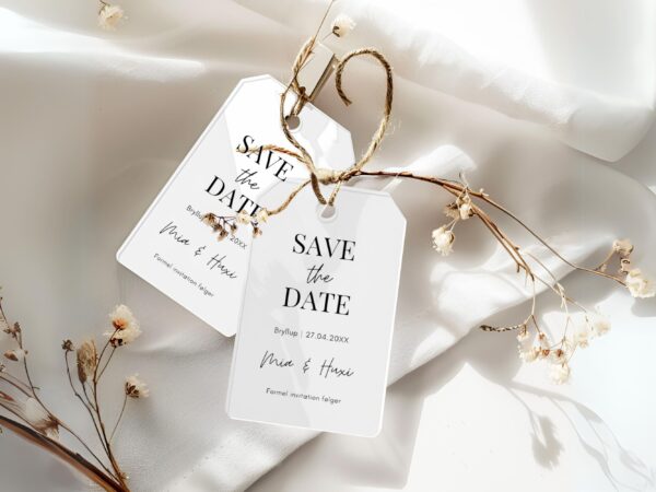 save the date tags bryllup