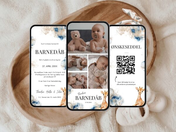 Theodor | Digital invitation barnedåb