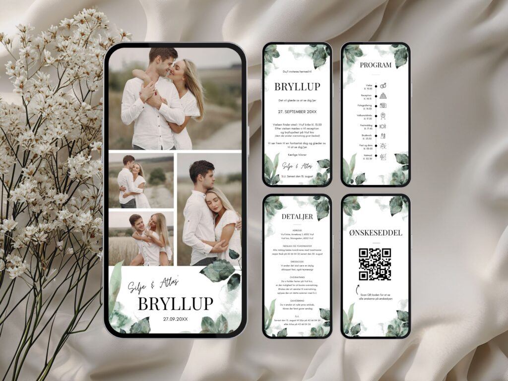 digital invitation bryllup