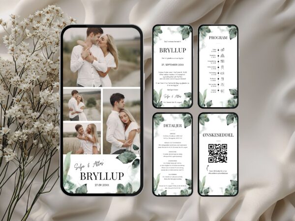 digital invitation bryllup