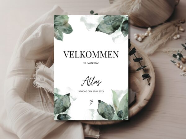 velkomstskilt barnedåb