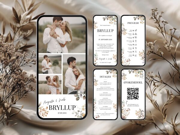 digital invitation bryllup
