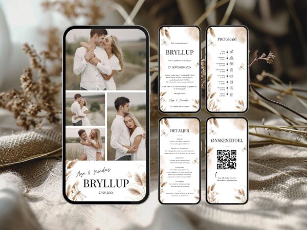 digital invitation bryllup