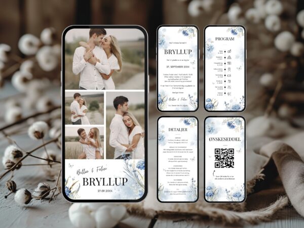 digital invitation bryllup