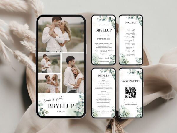 digital invitation bryllup