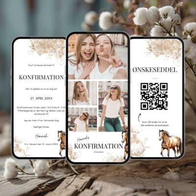 Hest | Digital invitation konfirmation lux
