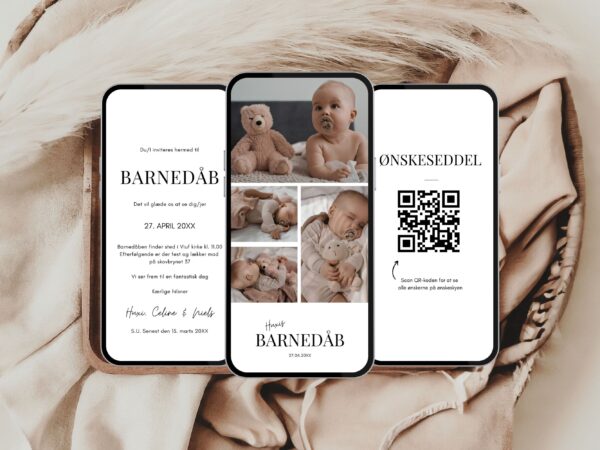 digital invitation barnedåb