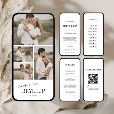 Hvid | Digital invitation bryllup supreme