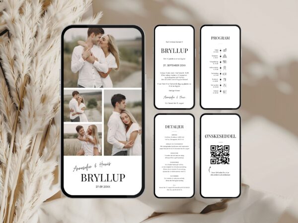 digital invitation bryllup