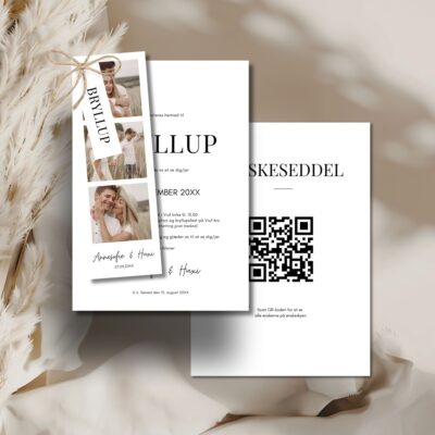 Hvid | Invitation bryllup delux