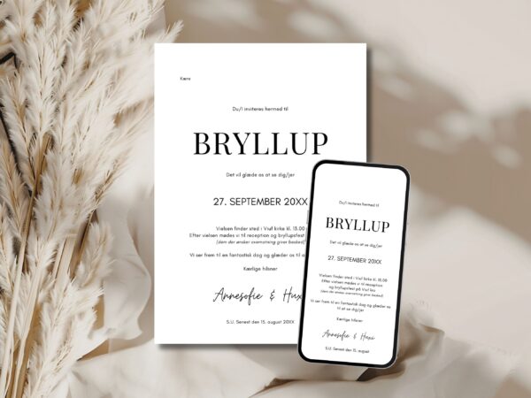 invitation bryllup