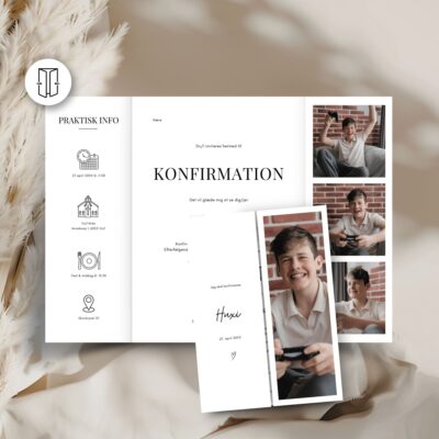 Hvid | Invitation konfirmation portfals