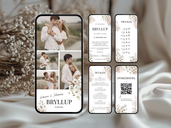 digital invitation bryllup