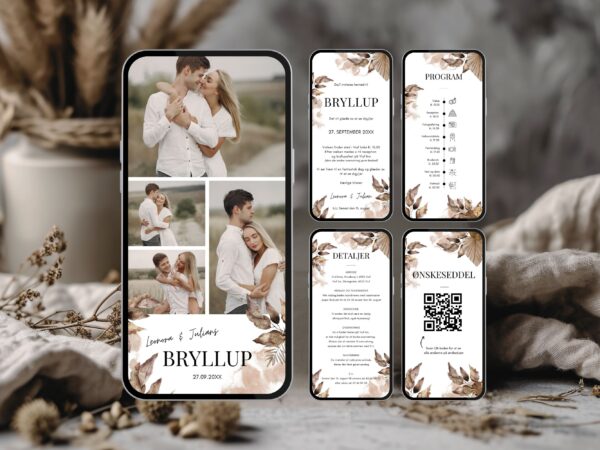 digital invitation bryllup