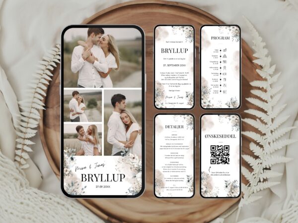 digital invitation bryllup