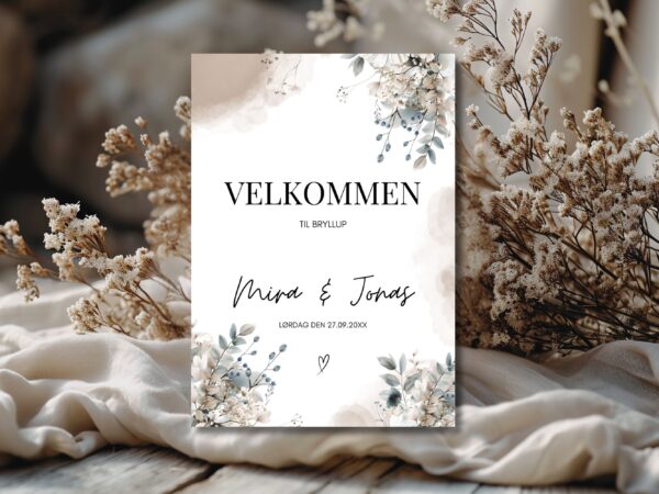 velkomstskilt bryllup