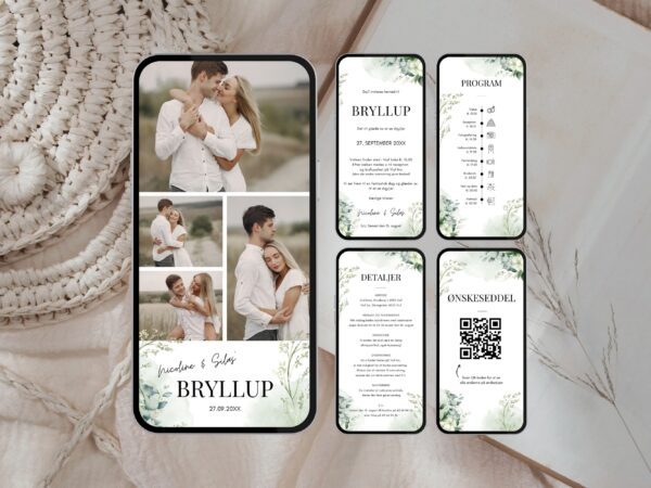 digital invitation bryllup