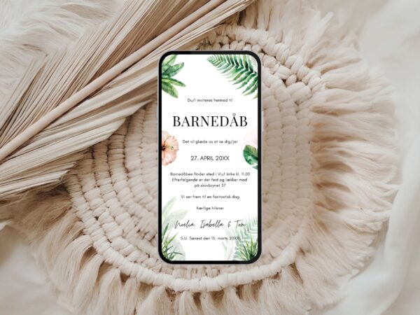digital invitation barnedåb