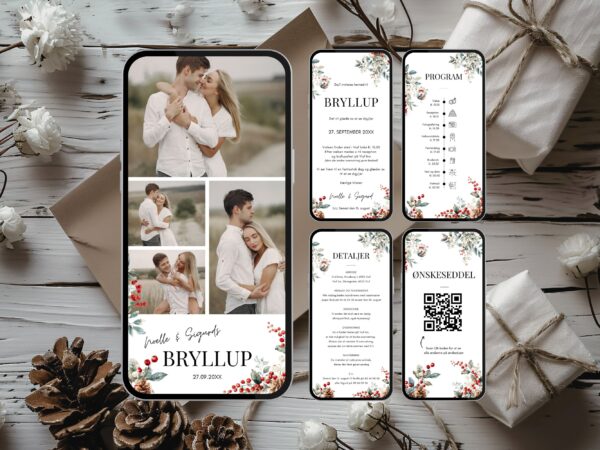 digital invitation bryllup