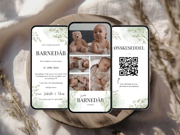 digital invitation barnedåb