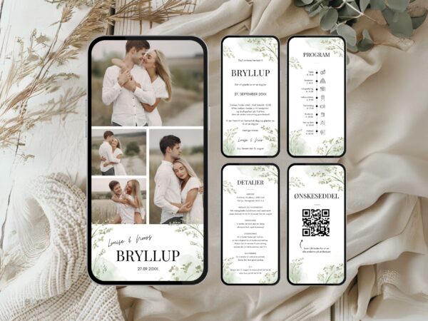 digital invitation bryllup