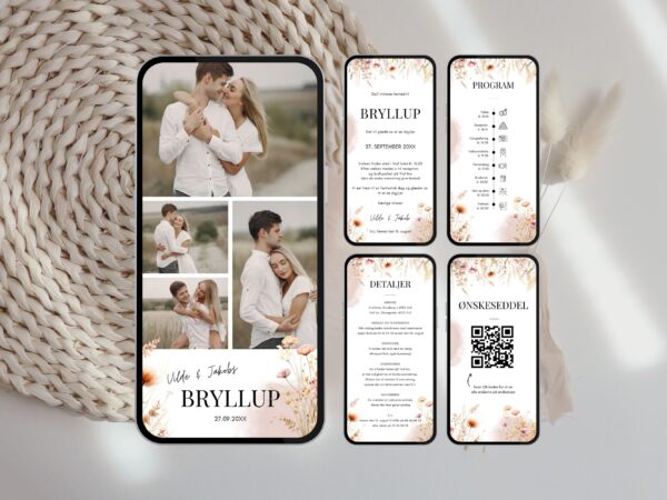 digital invitation bryllup