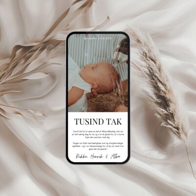 Alba | Digital takkekort barnedåb