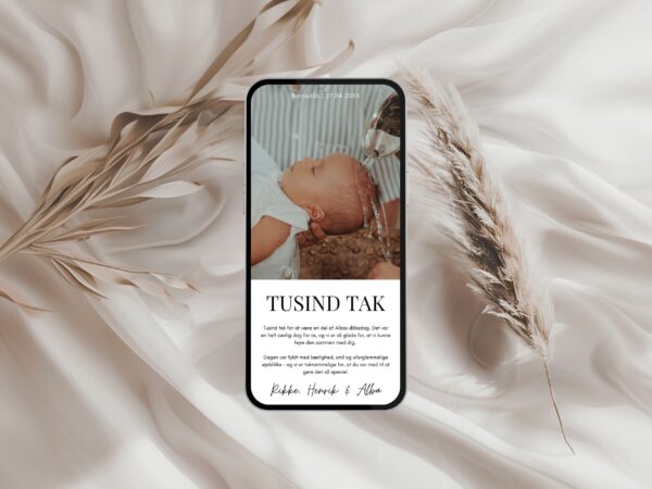 digital takkekort barnedåb