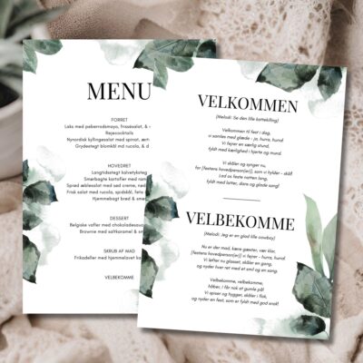 Atlas | Velbekomme sang + menukort konfirmation A5